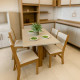 Mesa de Jantar Magic 1.20x0.80 com 4 Cadeiras Sol - Mel/Blonde Linho Bronze