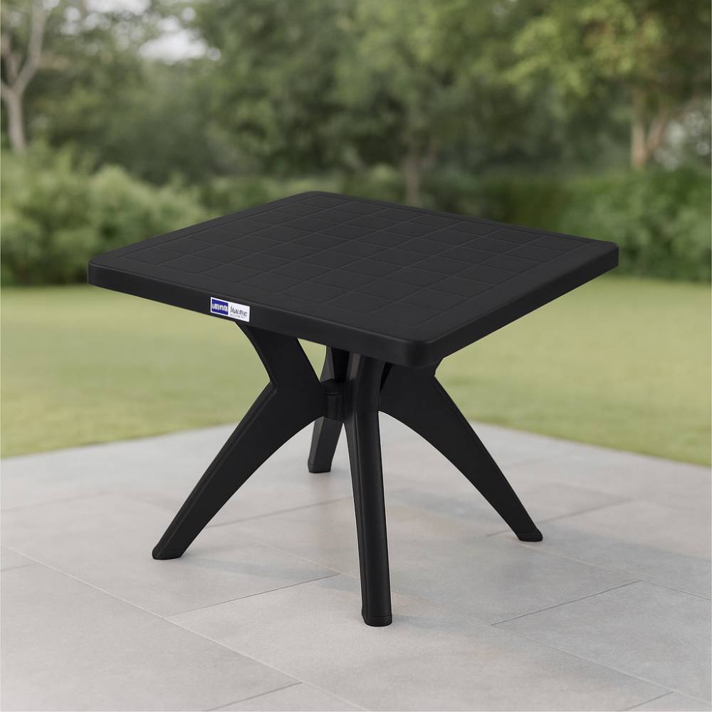Mesa Plástico Quadrada Nature - Preto 