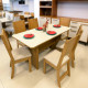 Conjunto Mesa de Jantar Evora 1,50cm c/ 6  Cadeiras Linho Bege - Freijó/Off White