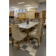 Mesa de Jantar Nevada 180x90cm Tampo Off White Canto Copo com 6 cadeiras Nevada - Veludo Capuccino 