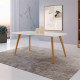 Mesa de Jantar Turquia 1.60cm Tampo vidro - Off White