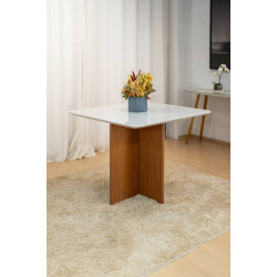 Mesa de Jantar Helo 90x90 - Freijo/Off White 