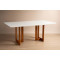 Mesa de Jantar Tália 180 cm Tampo vidro - Off White 