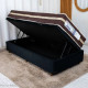 Colchão De Molas Ensacadas Solteiro Livina 30x188x88 c/ Base Baú Courino Solteiro - Preto