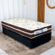 Colchão De Molas Ensacadas Solteiro Livina 30x188x88 c/ Base Baú Courino Solteiro - Preto