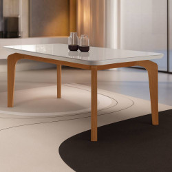 Mesa de Jantar Londrina 120x80cm Tampo Off White Mesa de Jantar Londrina 120x80cm Tampo Off White