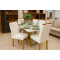 Mesa de Jantar Pedro 160x80 c/ 6 Cadeiras Genova Bege - Mel / Off White