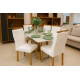 Mesa de Jantar Pedro 160x80 c/ 6 Cadeiras Genova Bege - Mel / Off White