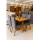 Mesa de Jantar Nevada 90x90cm Tampo Laminado com 4 cadeiras Nevada - Linho Cinza