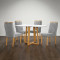 Mesa de Jantar Pedro 120x80 c/ 4 Cadeiras Genova Prata - Mel / Off White