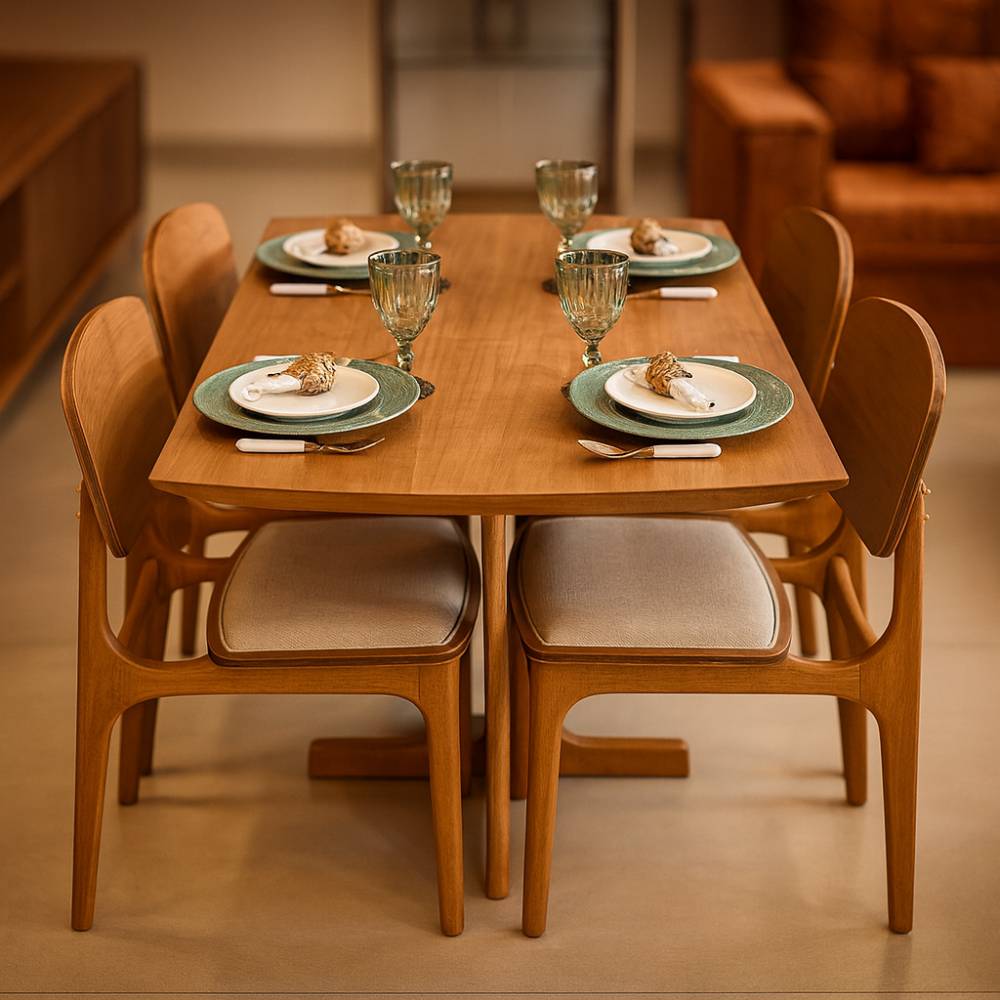 Mesa de Jantar Tália 120cm Tampo Laminado com 4 cadeiras Turquia Gold - Linho Bege Mesa de Jantar Tália 120cm Tampo Laminado com 4 cadeiras Turquia Gold - Linho Bege