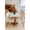 Mesa de Jantar Pedro 90x90 c/ 4 Cadeiras Genova Bege - Mel / Off White