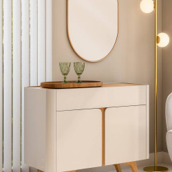 Aparador Buffet Arcus c/ 2 Portas - Off White/Naturalle