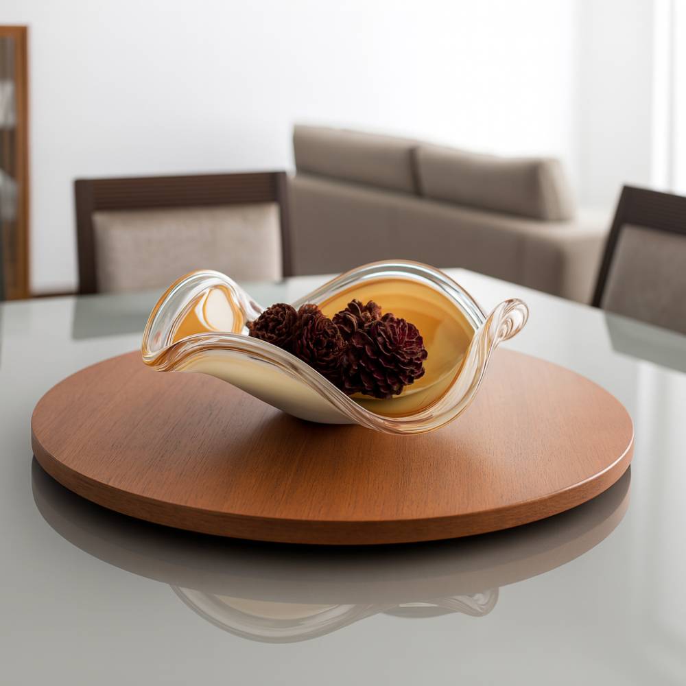 Prato Giratório Decorativo 50cm - Amadeirado