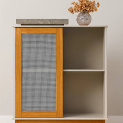 Aparador Denver c/ 1 Porta de Correr - Off White/Nature