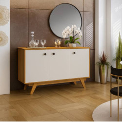 Aparador Buffet Harmonia c/ 3 Portas - Cinamomo/Off White