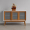Aparador Buffet Detroit 3 Portas - Off White/Madeira 