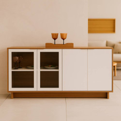 Buffet Vitoria c/ 4 Portas - Freijó / Off White Buffet Vitoria c/ 4 Portas - Freijó / Off White