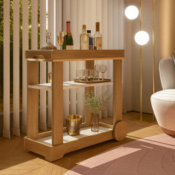 Carrinho Bar Rose - Cinamomo/Off White Carrinho Bar Rose - Cinamomo/Off White