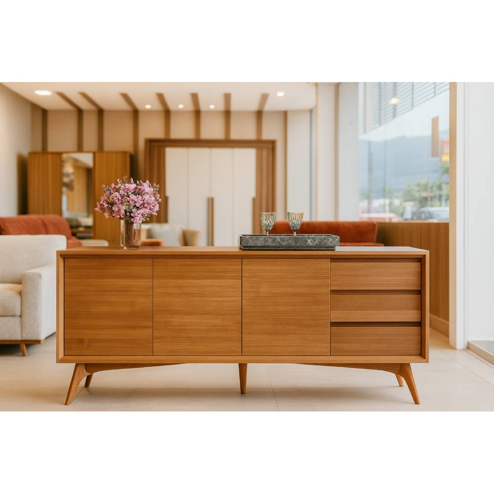 Aparador Buffet Vertex c/ 3 Portas - Naturalle