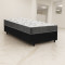 Base Solteiro Courino 88x188x30 - Ortobom - Preto + Colchão Solteiro Ortobom D33 Iso 100 - 1,88x88x18 - Cinza