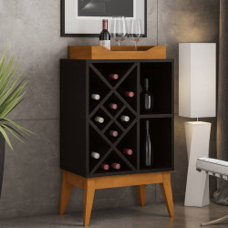 Bar Adega com Bandeja Bali - Edn Móveis - Preto