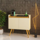 Aparador Buffet Gold 2 portas - Perola/Mel