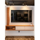 Home Suspenso Egeu para Tvs até 65" - Off White Matte / Freijó