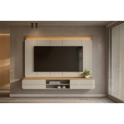 Home Suspenso Zurique c/ Led para Tvs até 75" - Tauari/Off White Fosco