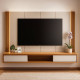 Home Suspenso Loa para Tvs até 75" - Off White Matte / Freijó