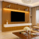Painel Home Nobre Ripado 228.8 cm c/ Led para Tv até 85" - Naturale/ Off White