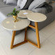 Mesa Lateral Classic  3 Tampos - Off White/Amêndoa