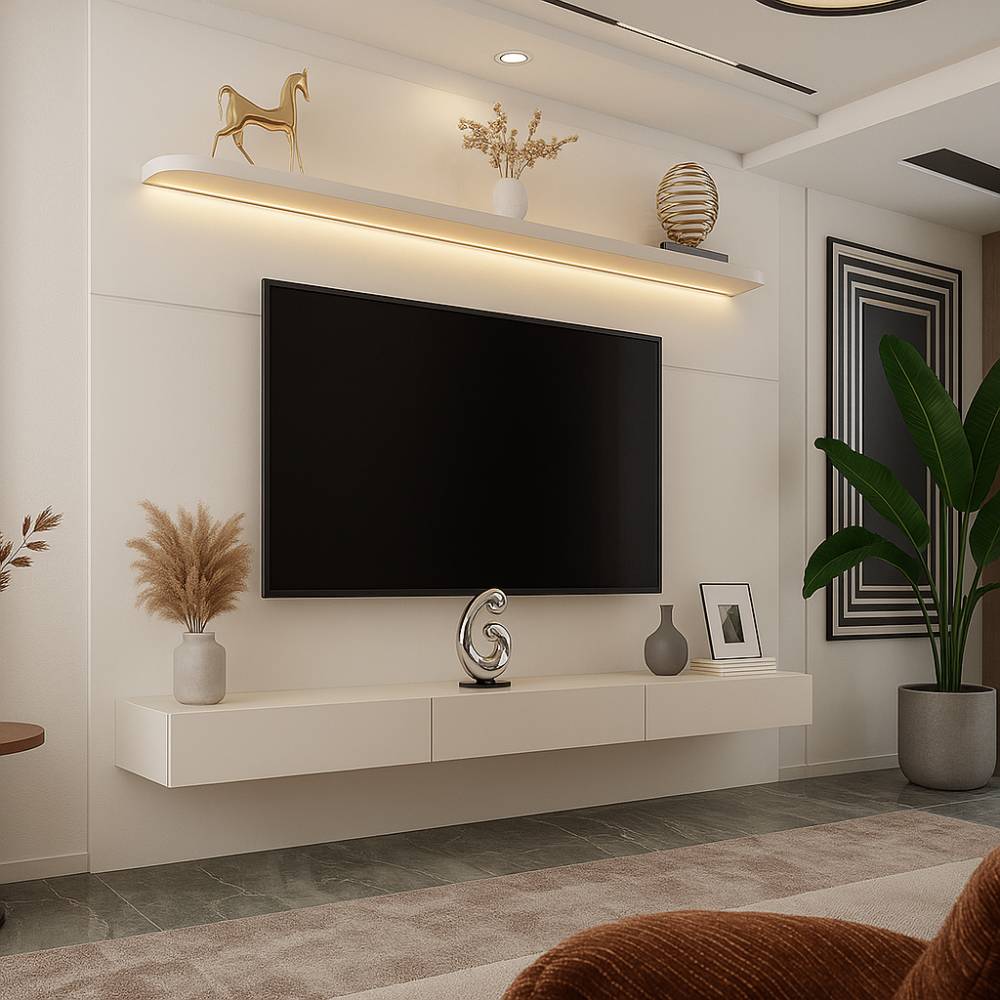Home Royal 220 c/ Nicho Nobre e Led para Tvs até 75" - Off White