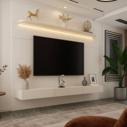 Home Royal 220 c/ Nicho Nobre e Led para Tvs até 75" - Off White Home Royal 220 c/ Nicho Nobre e Led para Tvs até 75" - Off White