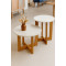 Mesa de Centro JB 8001 e Mesa Lateral JB 8002  - Off White /Nature