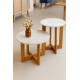 Mesa de Centro JB 8001 e Mesa Lateral JB 8002  - Off White /Nature