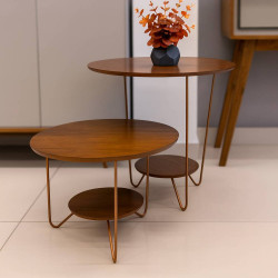 Conjunto Mesa de Centro e Lateral Liz - Freijó Conjunto Mesa de Centro e Lateral Liz - Freijó
