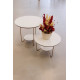 Conjunto Mesa de Centro e Lateral Liz - Off White / Freijó
