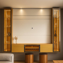 Home Luminare c/ Porta Reflecta 293cm c/ Led para Tv até 85 " - Off White/Naturale Home Luminare c/ Porta Reflecta 293cm c/ Led para Tv até 85 " - Off White/Naturale