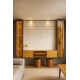 Home Luminare c/ Porta Reflecta 293cm c/ Led para Tv até 85 " - Off White/Naturale