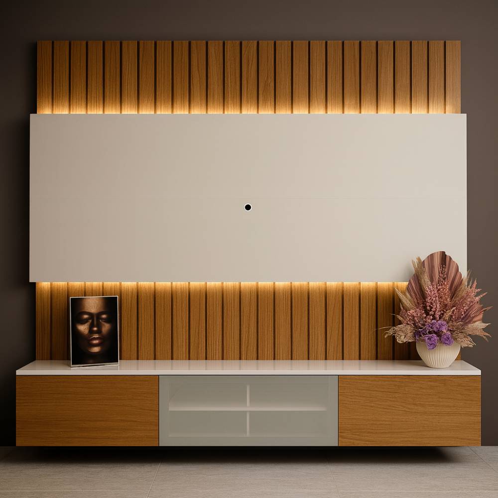 Home Soberano Reflecta 260cm c/ Led  para Tv até 85 " -  Naturale/Off White