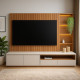Home Theater Cancun para TVs de até 82 Polegadas - Freijó / Off White Matte