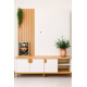 Rack Buriti 1.8 com Painel Boto 1.8 para TVs até 70 ″  c/ Led - Off White/Nature