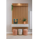 Conjunto Painel Ripado 1412 e Nicho Niágara 1361 - Freijó / Off White Matte