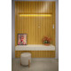 Painel Home Nobre  Ripado 184 cm c/ Led para Tv 65 " - Naturale/Off White