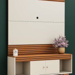 Rack Sevilha c/ Painel Sevilha para Tvs até 65" - Naturalle/ Off White Rack Sevilha c/ Painel Sevilha para Tvs até 65" - Naturalle/ Off White