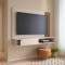 Home Suspenso Jurere 1.60 para Tvs até 65" 1 Porta - Off White Matte / Freijó