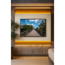 Painel Magnífico 220 para Tvs até 75″ c/ Led - Naturale/Off White