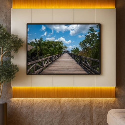 Painel Magnífico 220 para Tvs até 75″ c/ Led - Naturale/Off White Painel Magnífico 220 para Tvs até 75″ c/ Led - Naturale/Off White