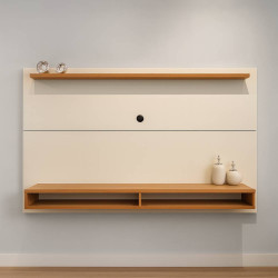 Painel Max para TV até 60 Edn Móveis – Off White / Cedro Painel Max para TV até 60 Edn Móveis – Off White / Cedro